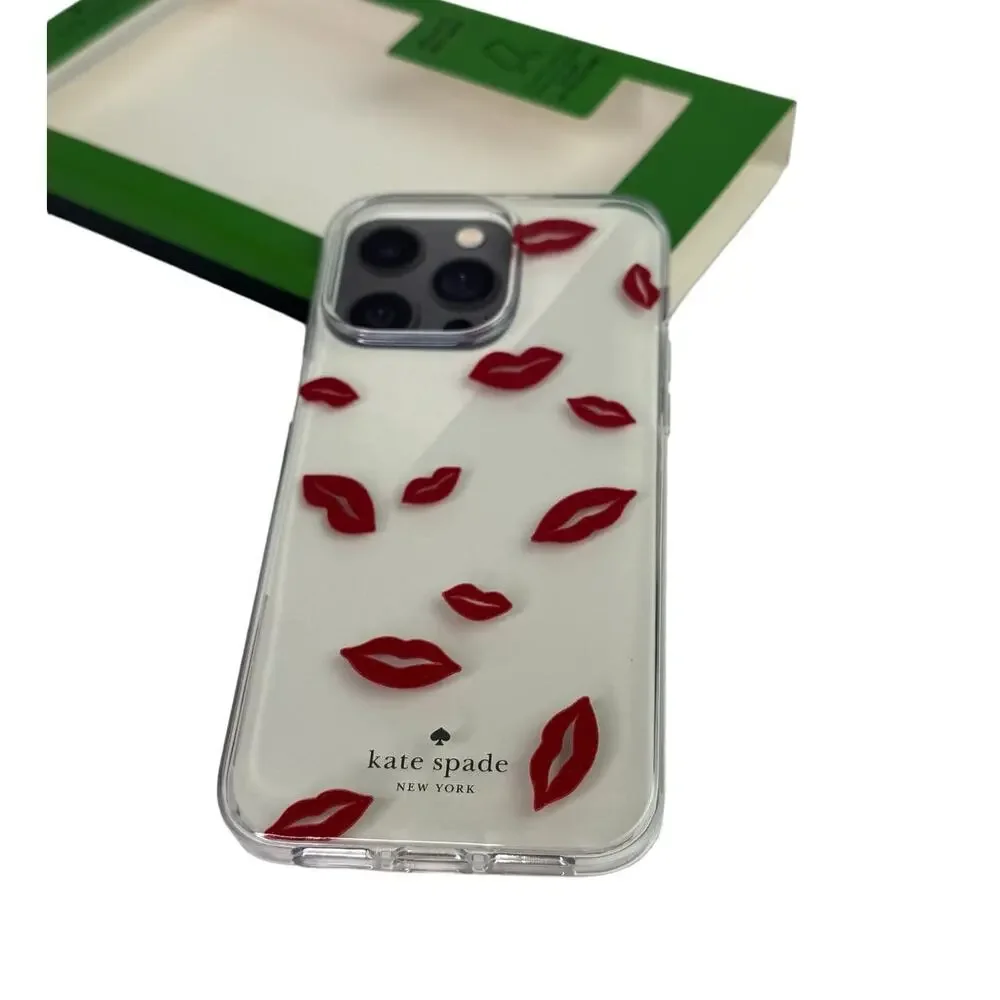 Kate Spade Lip Toss Printed iPhone 15 Pro Case